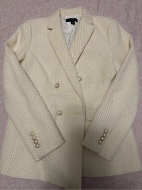 Ann Taylor Off-White Bouclé Jacket